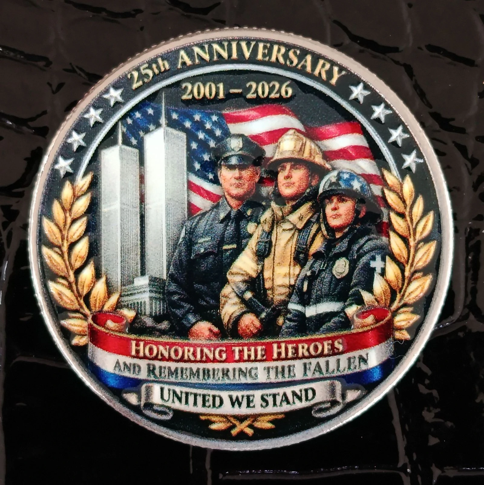 Très belle médaille commémorative, souvenir 11 septembre new York
Diamètre 4cm